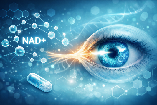 NAD+ levels in the optic nerve and its role in glaucoma neuroprotection and vision health.