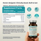 NADefense Sight Guard supplement bottle with label and supplement facts on a white background